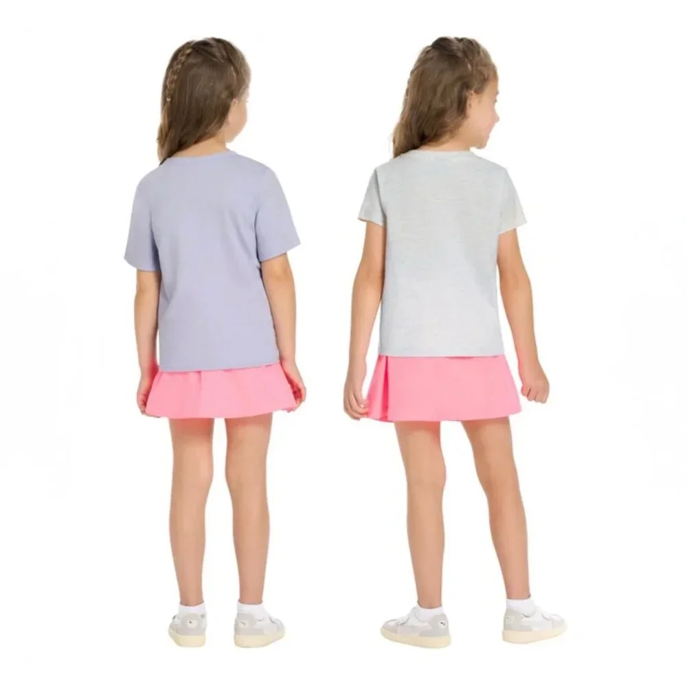 PUMA Kid Girls Size 2T 3-piece Active Set Pink Purple Sun Struck T-Shirts Skort